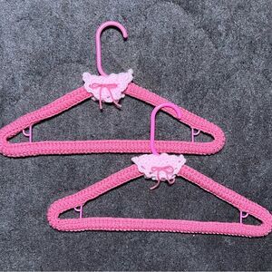 Hand crocheted hangers
